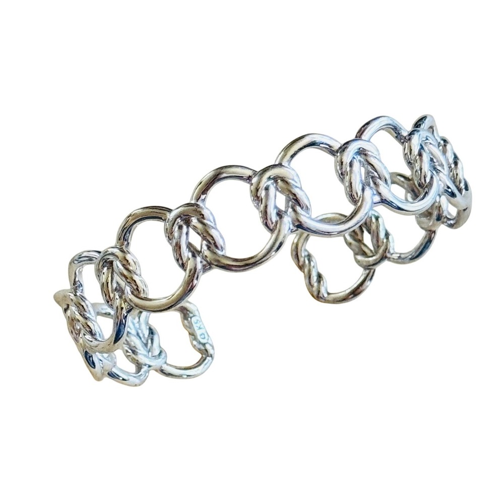 Kendra Scott KS Fallyn Cuff Bracelet Chain Silver Linked Knot Designer high end